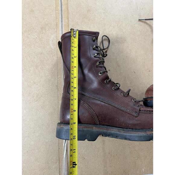 Combat Boots Mens Size 9 Brown Leather Lace Up Mid Calf Workwear Lined main image 6